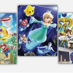2014 Club Nintendo Poster Set - Super Smash, Kid Icarus, Mario Brand New Still Sealed