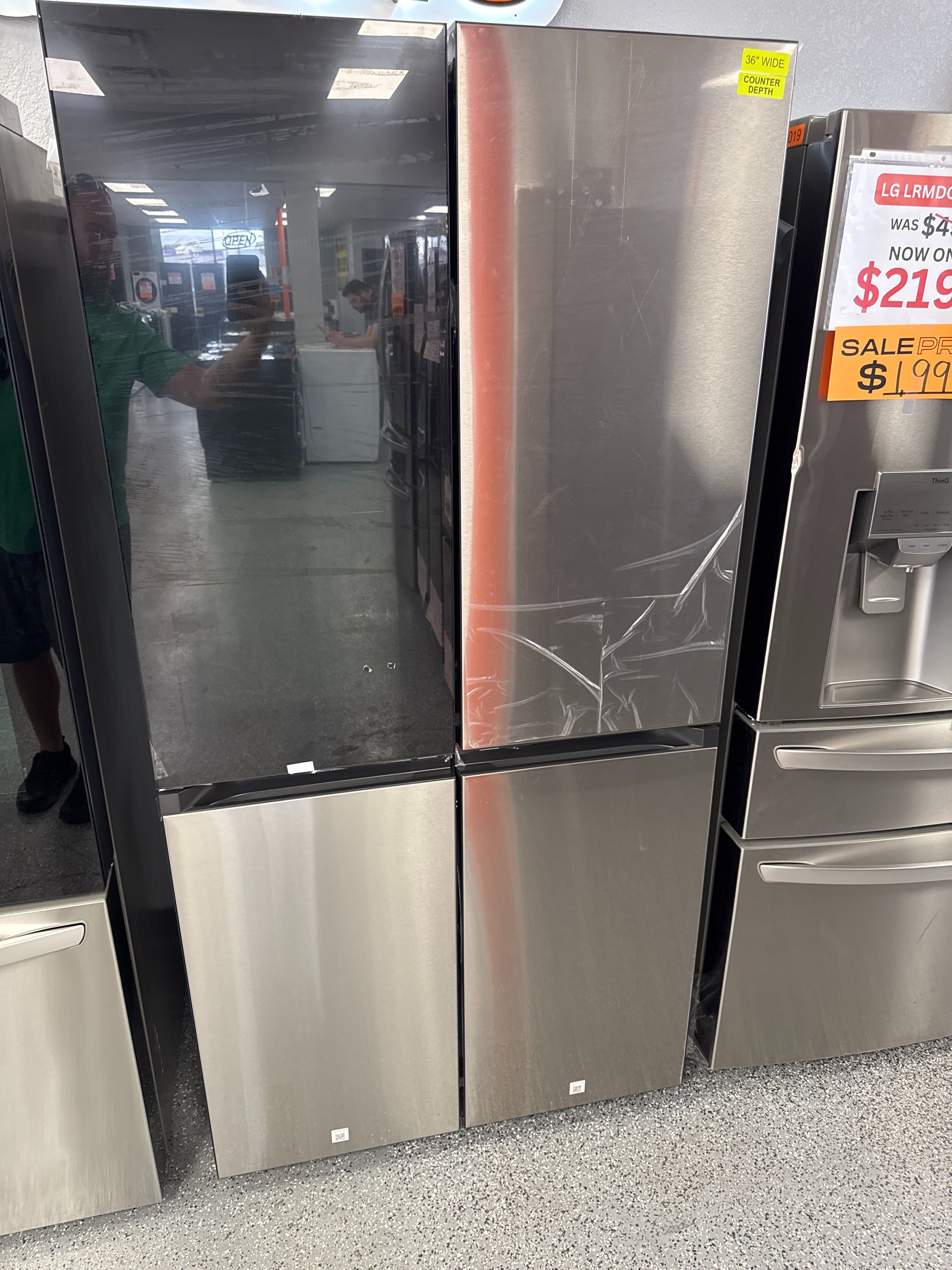 Bespoke Counter Depth Quad Door, Flex Zone Fridge - Stainless Steel - Open Box New