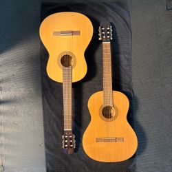 Matched Pair: Sunlite GCN Classical Acoustic Guitars + Cases