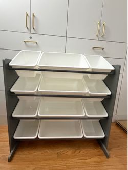Kids Toy Organizer with 12 Bins, 4 Tier Storage