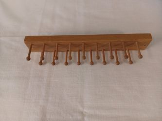 Wood Tie/ Necklace Rack Holds 17 Ties