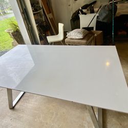 Dining Table With Chrome Base For Sale 