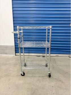 Rolling metal cart