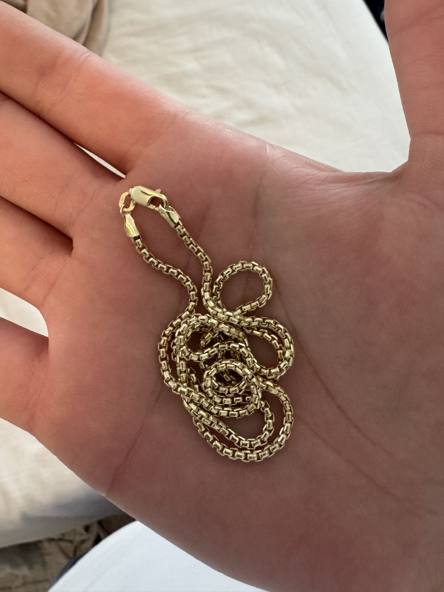 10k Yellow Gold Round Box Link