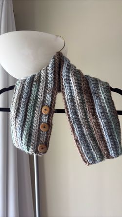 Handmade Crochet Button Cowl Scarf