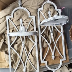 Southern Living Rustic Iron Candle Holders- Wall Hangings 