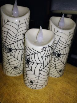 Halloween Flameless LED Pillar Candles Set of 3