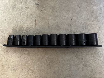 Husky SAE Impact Socket Set on Rail