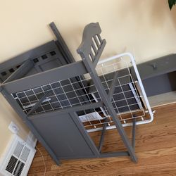Nice Baby Crib Grey With Diaper Table  