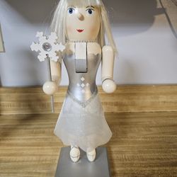 SIiver Ballerina Princess Wooden Nutcracker 14" 2009 Limited Edition Balletcore