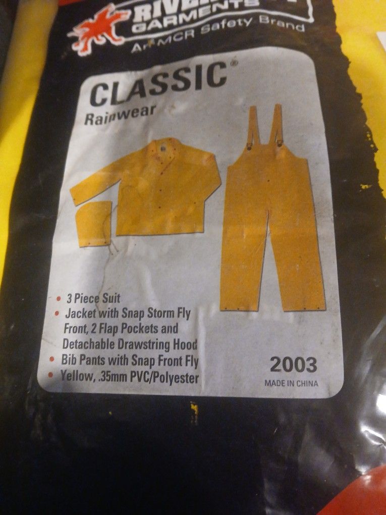 3XL MCR 3-pc. Classic RAINSUIT: Overalls, Jacket, Hood