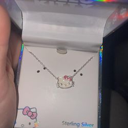 Hello Kitty Sterling Silver Enamel Necklace