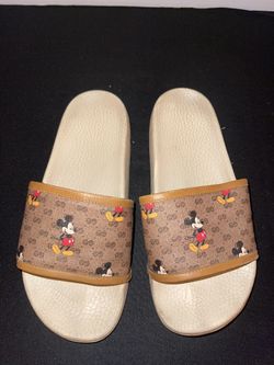 Gucci x Disney GG Supreme Mickey Mouse Slides Sandals Used  Size 7
