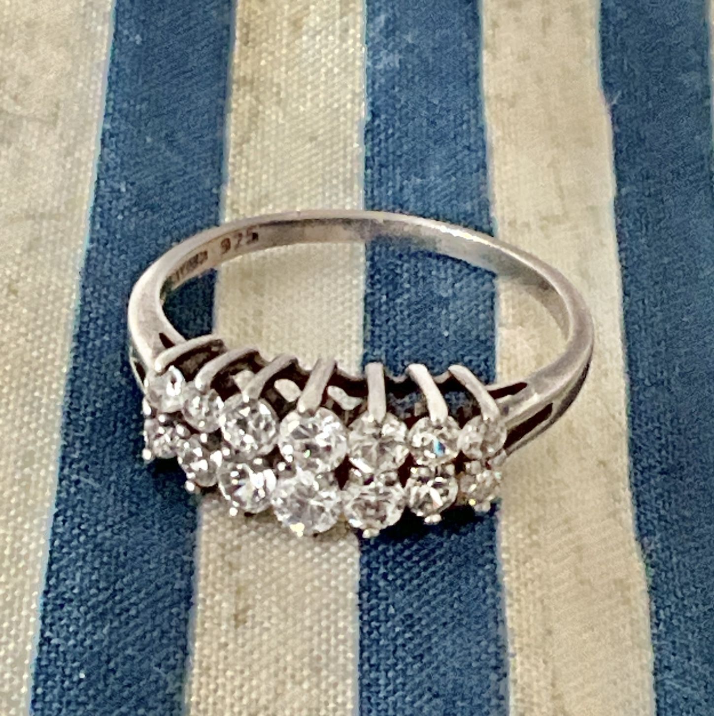 Vintage Avon 925 Sterling & White Topaz Silver Ring Size 10