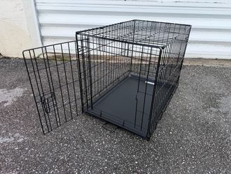 30x19x21in Black Metal Single Door Dog Cage Animal Containment Crate! Good Condition! Great for Dogs 26-40lb