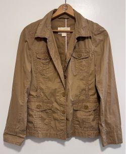 🧥 J.Crew Classic Twill Chino Jacket, Women’s Large, 4 Button Flap Pockets (new)