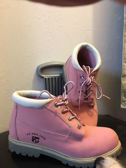 Pink US Polo boots like new.