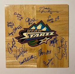 1999  Utah Starzz Signed Floor Board - 13 Signatures