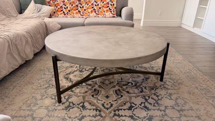 Living Spaces Round Concrete Coffee Table – 49”