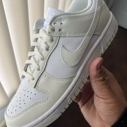 Nike Dunk Low White and Sail Coconut Milk  Size 8W 