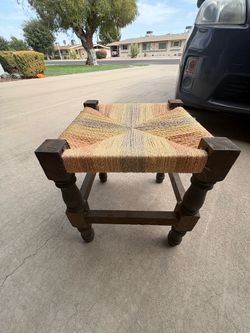 vintage woven stool