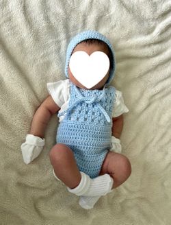 Baby Romper And Bonnet
