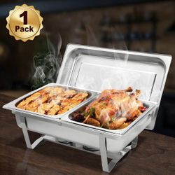 2 Tray Chafing Dish Buffet Stainless Steel 10 Quart