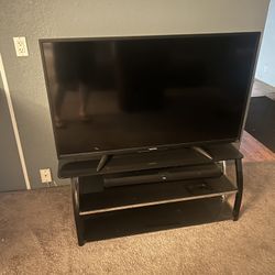Toshiba Fire TV, TV Stand and Speaker