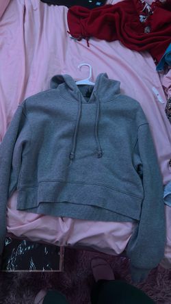 Grey crop top hoodie