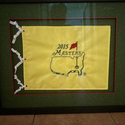 2015 Masters Tournament Embroidered Golf Pin Flag (Framed)