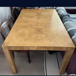 Vintage Burl MCM Parsons Dining Table by The Lane Co 1977 70s