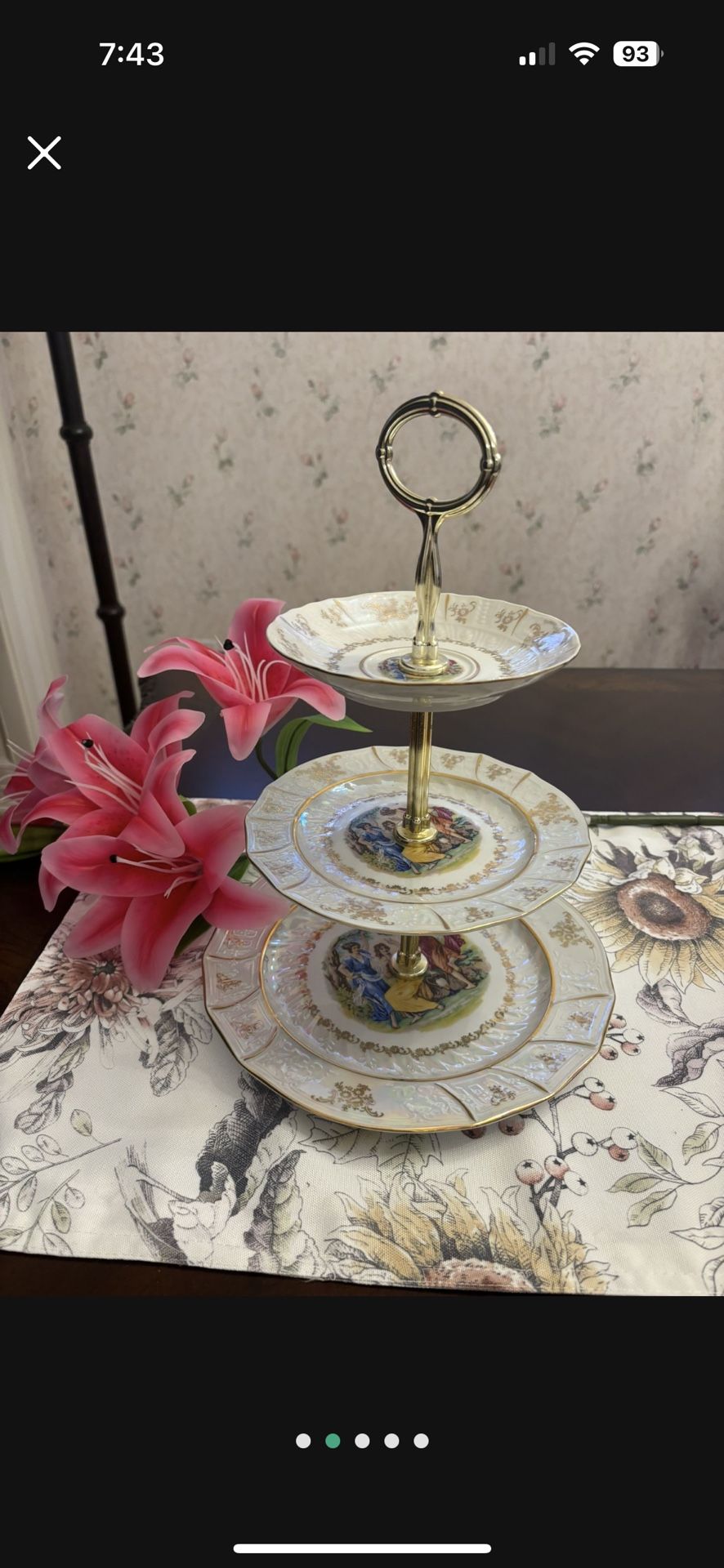 Antique Three-tier Serving Plate
