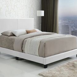 Queen White Bed Frame With Mattress Set !! 