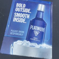 Platinum 7x vodka metal sign