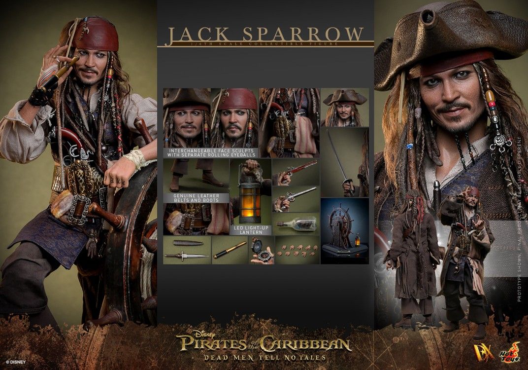 Hot Toys DX37 Jack Sparrow Pirates of the Caribbean 1/6 Figure
