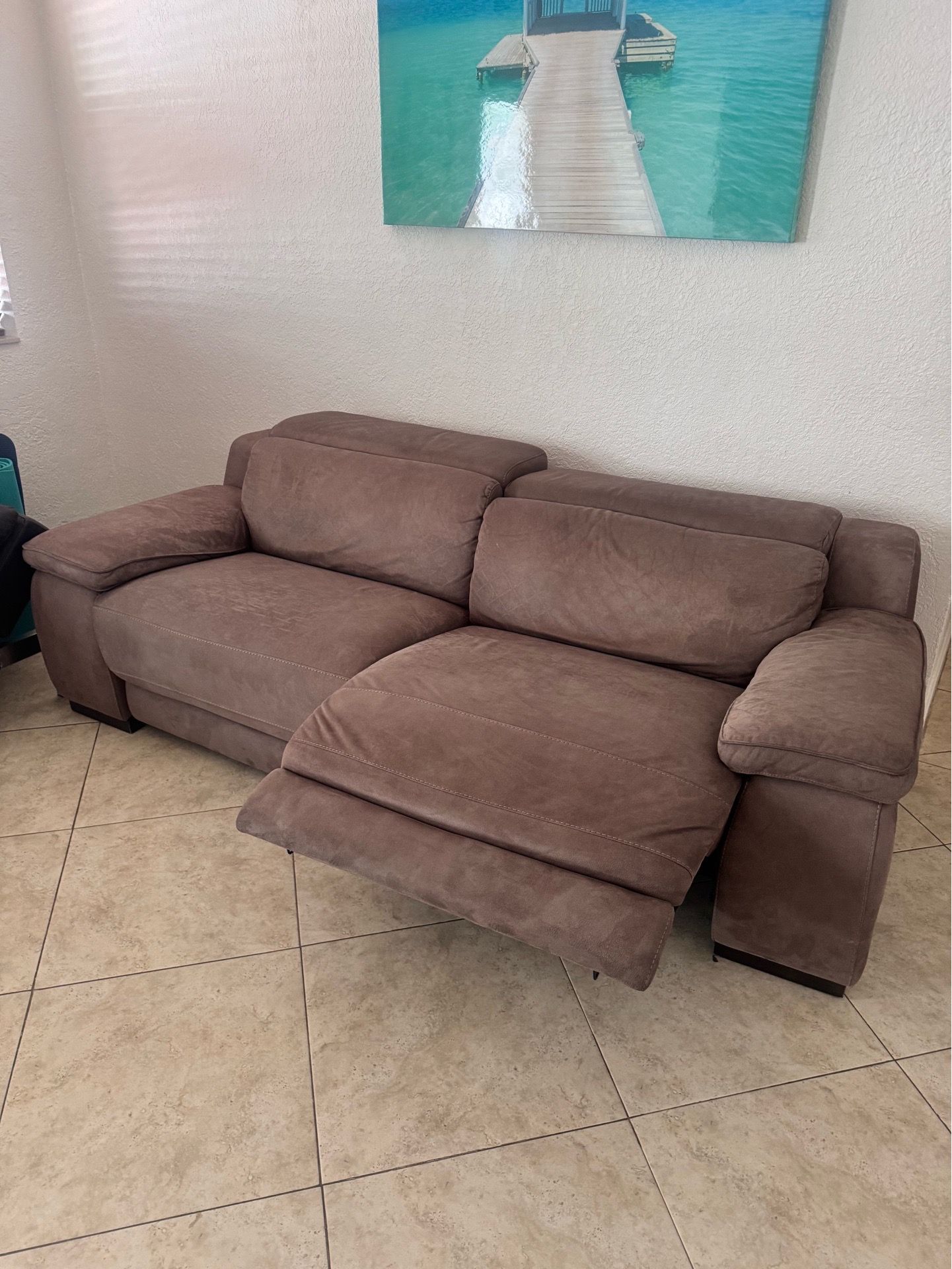 Couch with recliner