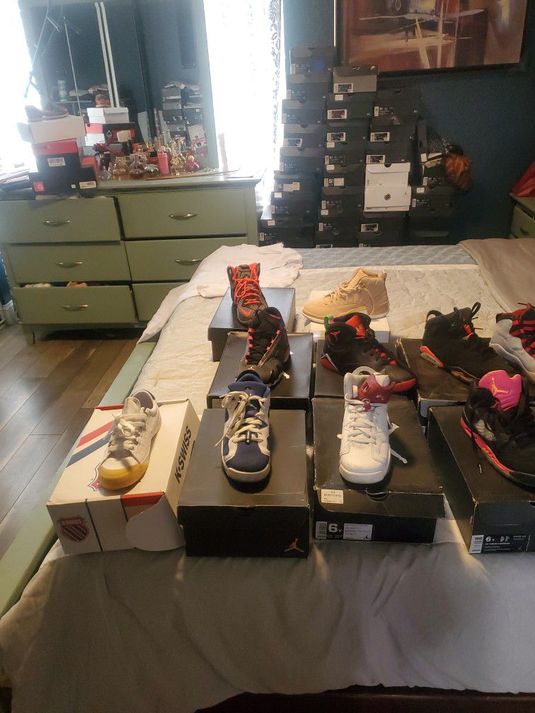 Jordan's Youth Size 5.5-6. $95.00 Wolverine Steal Toe Women 7 New  $70, Guess Boots New Women 7.5 $45.00, Sandle Like New Real Leather 7 $35.00