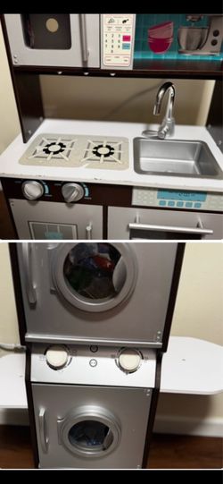 IN LIKE NEW CONDITION‼️ KIDKRAFT KITCHEN AND WASHER / DRYER COMBO