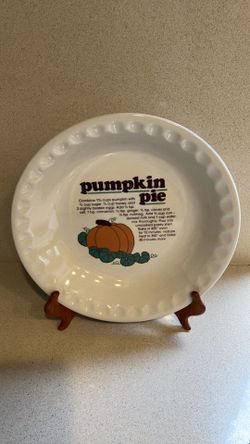 Vintage Ceramic Pie Plate “ Pumpkin Pie”