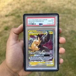 2019 POKEMON SUN & MOON TEAM UP #33 PIKACHU & ZEKROM GX PSA 10