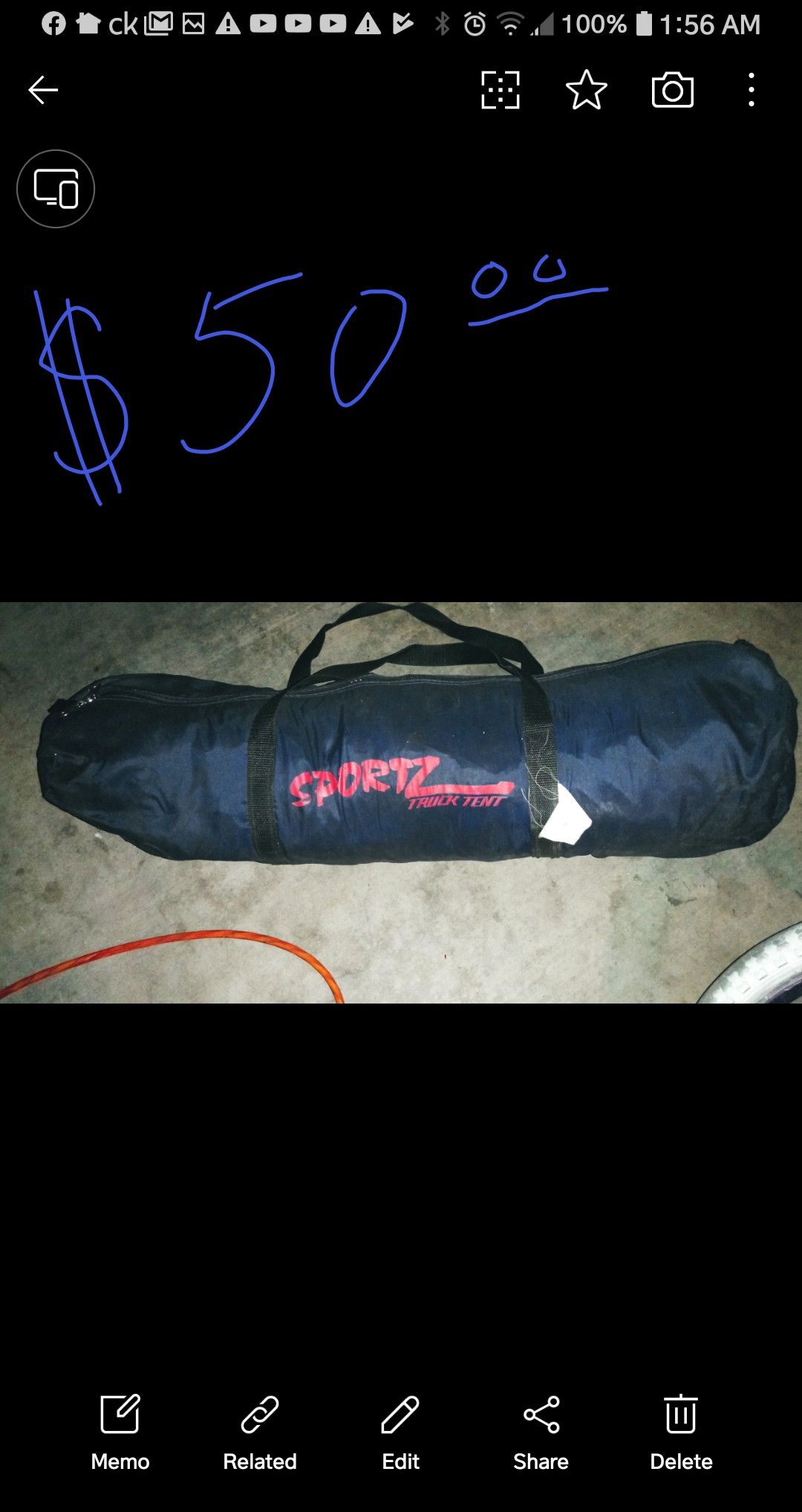 Sportz truck tent 50.00$