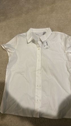 Girls button up white shirt size large 10/12 Children’s Place Brand New