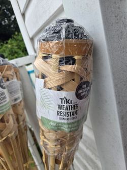 Tiki weather resistant bamboo torches