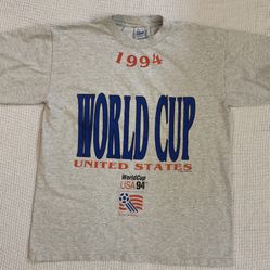 Vintage 1994 World Cup USA Tour T-Shirt Salem L Made in USA Soccer 90s Tee Rare  This item has some visible stains at the front bottom (see photos).  
