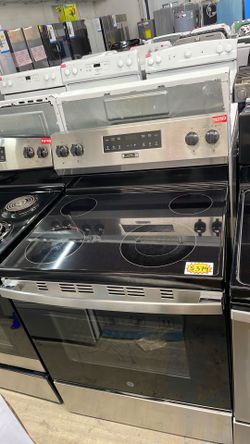 GE Electric stove glass top in stainless steel