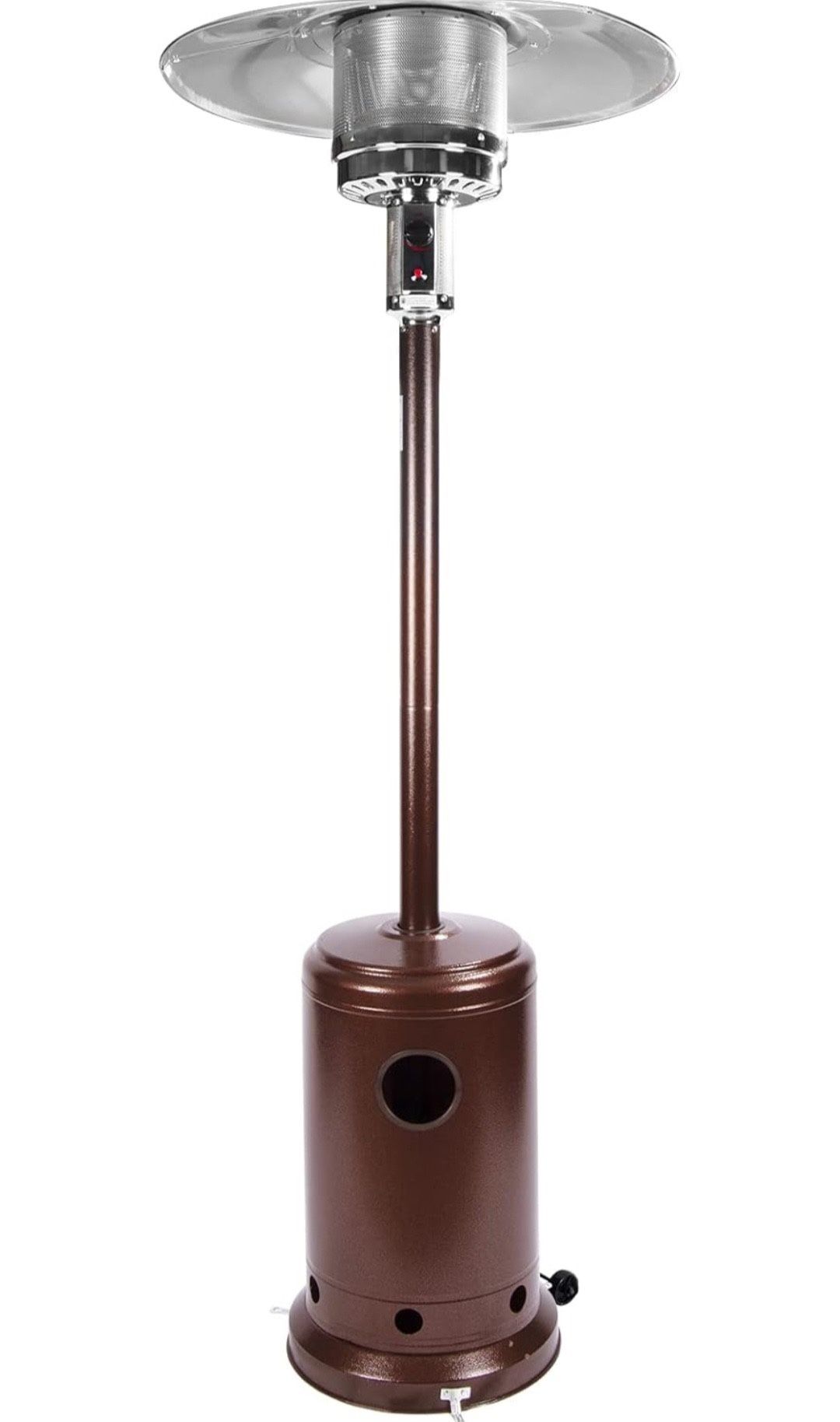 Patio Heater for Outdoor Use Propane Gas 48000 BTU Auto Shut Off Portable Heater Floor Standing w/Ground Nail & Wheels for Garden, Balcony, Party,Brow