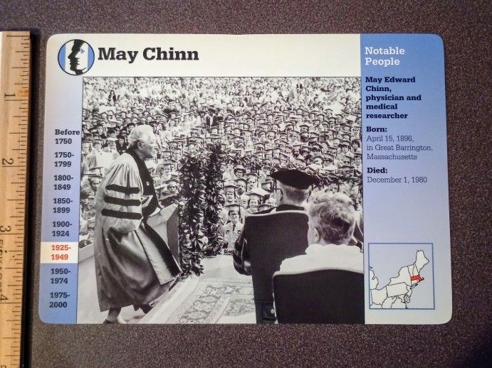 1997 Grolier May Edward Chin Physician Medical Researcher Vintage Collectible Large Card