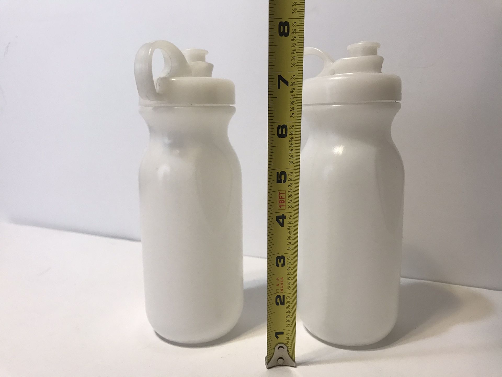 2 plastic water bottles
