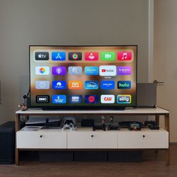 West Elm Modern Media Console-Large, Pecan/White