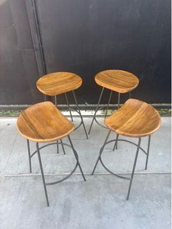 CB2 WESTELM WILLIAM SONOMA SET OF 4 BAR AND COUNTER STOOLS